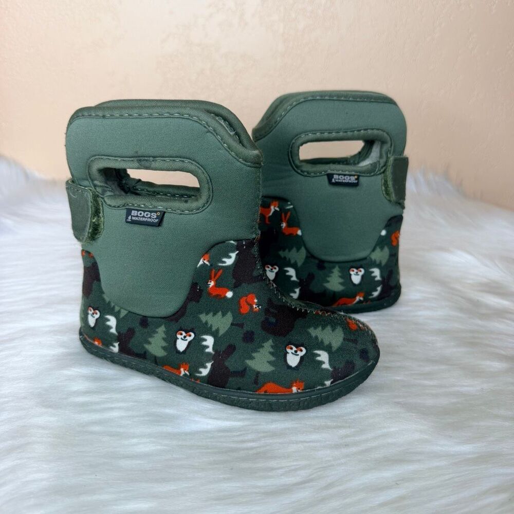 Bogs Woodland Animals Neoprene Rain Boots Baby Size 8